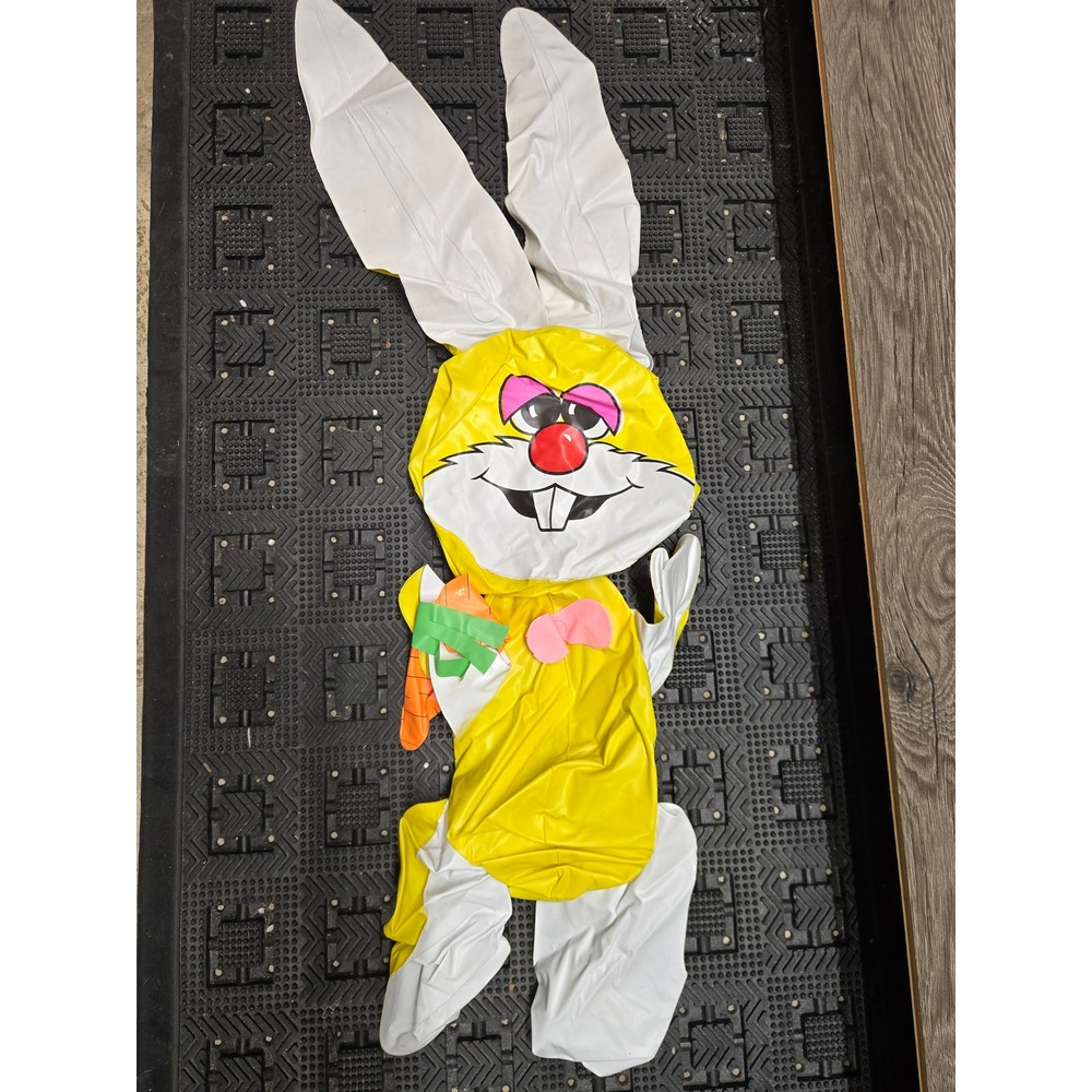 Vintage Inflatable Easter Bunny Yellow Rabbit Blow Up Holiday Decoration Prop‎